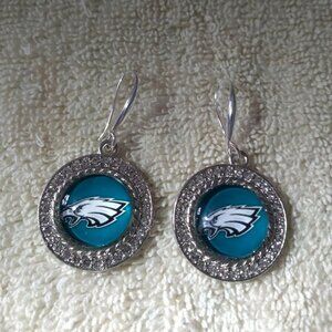 Philadelphia Eagles NFL Fashion Dangle Rhinestone Earrings NEW